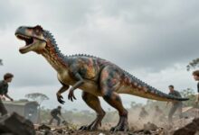 Extinção dos dinossauros: asteroide colidindo com a Terra e um cenário caótico de destruição