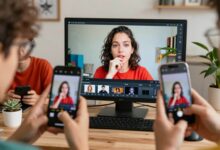 Capa vibrante mostrando pessoas criando vídeos curtos em smartphones, com elementos de edição visualmente destacados