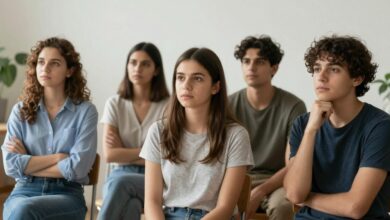 Montagem ilustrando memórias divergentes de uma mesma situação, com pessoas refletindo