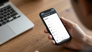 Pessoa editando uma fotografia com ferramentas profissionais do Lightroom Mobile em um smartphone, com controles de luz, cores e composição visíveis na tela